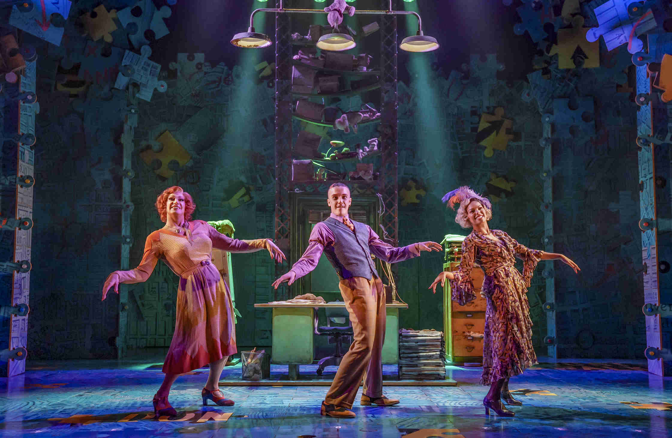 Annie UK Tour 2023 Craig Revel Horwood (Miss Hannigan), Billie Kay (Lily) And Paul French (Rooster). Photo Paul Coltas(3)